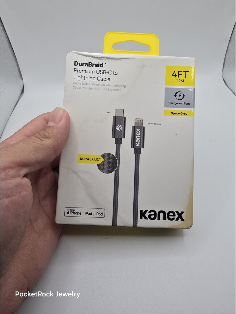 Kanex DuraBraid Premium USB-C to Lightn Cable 4ft Space Grey